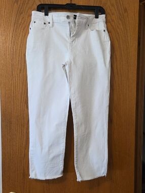 DKNY White Denim Jeans with Black Logo Tag
